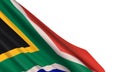 The realistic flag of South Africa isolated on a white background.