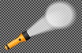 Realistic flashlight shining on the wall, Transparent illustration