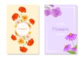 Realistic floral cards collection