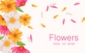 Realistic floral horizontal banner template