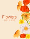 Realistic floral vertical banner template