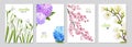 Realistic Flower Banners Collection Royalty Free Stock Photo