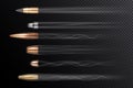 Realistic flying bullets with shot smoke traces