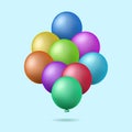 Realistic flying colorful ballons vector illustration Royalty Free Stock Photo