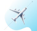 Realistic flying plane 3d, high detailed airliner. Royalty Free Stock Photo