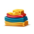 Vector realistic folded apparel or towel pile