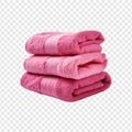 Realistic Folded pink Towel on transparent background Royalty Free Stock Photo