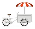 Realistic food bike on white background