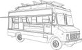 Realistic food truck sketch template.