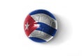 Realistic football ball with colorfull national flag of cuba on the white background