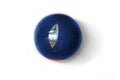 Realistic football ball with colorfull national flag of guam on the white background