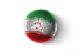 Realistic football ball with colorfull national flag of iran on the white background