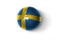 Realistic football ball with colorfull national flag of sweden on the white background Royalty Free Stock Photo