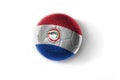 Realistic football ball with colorfull national flag of paraguay on the white background