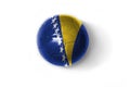 Realistic football ball with national flag of bosnia and herzegovina on the white background Royalty Free Stock Photo