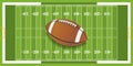 Realistic Football on Textured Football Field Royalty Free Stock Photo