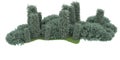 Realistic forest island on transparent background. 3d rendering - illustration Royalty Free Stock Photo