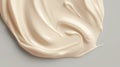 Realistic foundation creamy texture. Liquid sweet melted caramel. Wavy abstract background. Generative AI. Illustration for banner