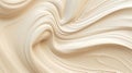 Realistic foundation creamy texture. Liquid sweet melted caramel. Wavy abstract background. Generative AI. Illustration for banner