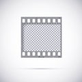 Realistic Frame of 35 mm filmstrip. Empty blanck Photo negative film template. Vector illustration on white background