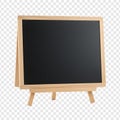 Realistic A-Frame Wooden Chalkboard Blackboard on Easel, Transparent Background Royalty Free Stock Photo