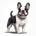 Realistic French Bulldog Cartoon Illustration With High Contrast Royalty Free Stock Photo