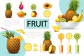 Realistic Fresh Fruits Composition