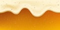 Realistic fresh golden beer with bubble and foam. Oktoberfest banner. Cool gold beverage. Craft beer festival