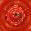 Realistic Fresh Tomato Juice Splash