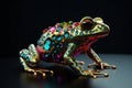 Frog made from metal and gemstones. Generative AI Royalty Free Stock Photo