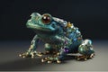 Frog made from metal and gemstones. Generative AI Royalty Free Stock Photo