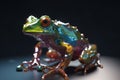 Frog made from metal and gemstones. Generative AI Royalty Free Stock Photo