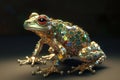 Frog made from metal and gemstones. Generative AI Royalty Free Stock Photo