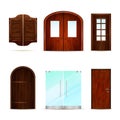 Realistic Front Doors Collection Royalty Free Stock Photo