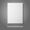 Realistic front white blank hardcover book. Vector