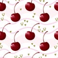 Realistic fruit cherry vector pattern vector illustration