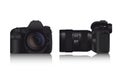 Realistic full frame professional photo camera DSLR Royalty Free Stock Photo