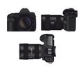 Realistic full frame professional photo camera DSLR Royalty Free Stock Photo