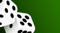 Realistic game dice icon in flight closeup isolated on green background. Casino gambling design template for app, web Royalty Free Stock Photo