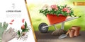 Realistic Gardening Colorful Concept