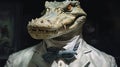 Realistic Gator Head Illustration In Adi Granov Style