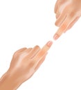 Realistic Gentle Touch Hands with Index Fingers. Royalty Free Stock Photo
