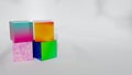 Geomatric shape cube color Realistic Aesthetic 3d