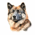 Realistic German Shepherd Dog Illustration With Serene Faces Royalty Free Stock Photo