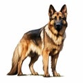 Realistic German Shepherd Dog Illustration On White Background