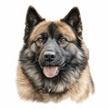 Realistic German Shepherd Dog Portrait In Color - Detailed Charcoal Drawing Royalty Free Stock Photo