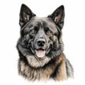 Realistic German Shepherd Dog Portrait Illustration In 8k Resolution