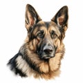 Realistic German Shepherd Painting: Hyper-detailed Illustration Royalty Free Stock Photo