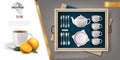 Realistic Gift Tea Set Concept