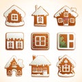 realistic gingerbread house collection vector design